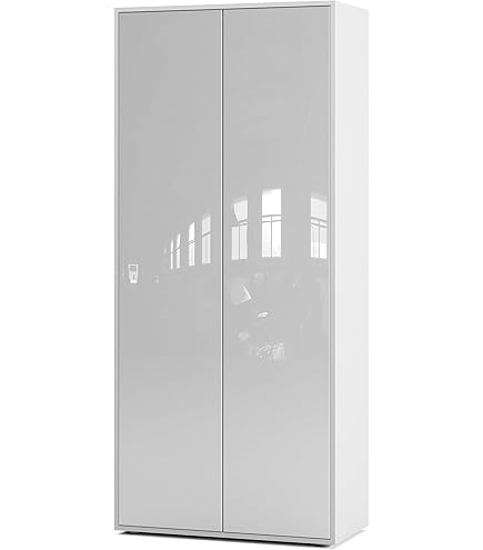 SIMPLYFURN Bureaukast Amira T00, gesloten kast met 2 grote deuren, Antraciet & Eiken Wotan, Push-to-Open, 180x80x40 cm, Archiefkast voor kantoor en thuiskantoor SIMPLYFURN Bureaukast Amira T00, gesloten kast met 2 grote deuren, Antraciet & Eiken Wotan, Push-to-Open, 180x80x40 cm, Archiefkast voor kantoor en thuiskantoor