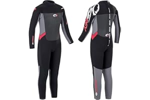 Osprey | Kids 5mm Wetsuit, Full-Length Winter Kids Neoprene Surfing Bodyboarding Wetsuit, Origin, Red