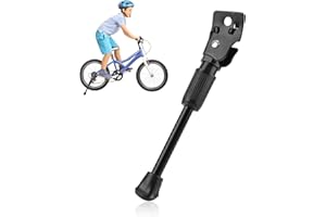 Teuena Bicycle Kickstand 20 Inch, Adjustable Kickstand Children Bicycle Single Side Stand Bicycle Rack for Children Bicycle Non-Slip Bicycle Kickstands for Bicycle Rear Wheel for Children (Black)