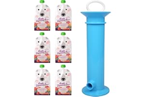 Gegong 7 pezzi Impostare la custodia per alimenti per bambini, maker riutilizzabili a colori puri, 6 sacchetti di frutta per frutta per bambini (Blue-reusable)