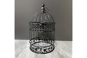 SMILE DIARY Vintage Decorative Iron Bird cage - Flower and Wedding Decor with Hanging Frame - Indoor/Outdoor Decoration