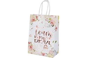 SHANBYE Geschenktüten für Junggesellinnenabschied,10 PCS Geschenktüten mit Roségoldfolie Party Geschenk Papiertüten Geschenk Taschen mit Griff für Hochzeit Junggesellinnenparty