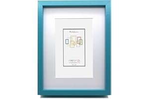 CHELY INTERMARKET Marco con paspartu MOD 351 marco de madera con paspartu para foto u objetos (Azul, 40x50 cm)