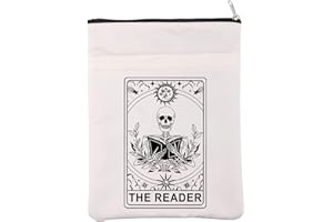 BAUNA The Reader Buchhülle, Tarot-Kartenleser, inspiriert, Bucheinband, Geschenk, Buchliebhaber, Geschenk, Lesen, Geschenk, Gothic, Romantik, Geschenk, Skelett, Reißverschlusstasche (Reader BM)
