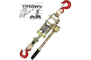 Aocay Cabrestante Manual de Palanca, Portátil Palanca Polipastos con Función de Autobloqueo, Acero 1/2/4 Tonelada Tracción Trinquete Cabestrante para Arrastra Objetos Pesados, Tira de la Línea