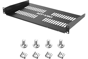 ‎MT-VIKI MT-VIKI 1HE 19 Zoll Fachboden für Netzwerk Schrank 1U perforiertes Rackmontage Server für 19 Zoll Netzwerkschränke 22kg 250mm Tiefe Ablage 1 Stück