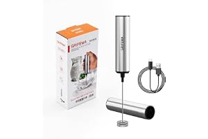 GRIFEMA Uppladdningsbar USB-mjölkskummare, elektrisk matcha-visp, 13 000 RPM, ergonomisk, lätt att rengöra, minivisp mjölksku