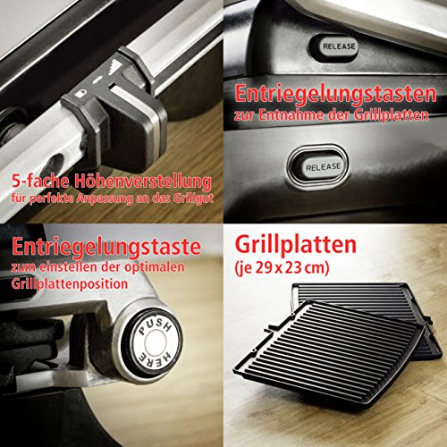 Rommelsbacher KG 2020 – Kontaktgrill, 2000 Watt, Edelstahl - 3