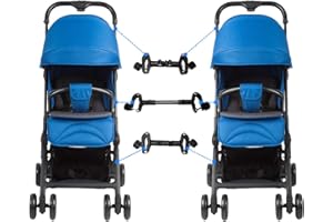 iFCOW Kinderwagen-Verbindungsstücke, universelle Kinderwagen-Verbindungsstücke, verstellbare Kinderwagen-Anschlüsse für Zwillinge Schwarzes Rechteck