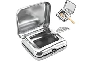 XYTAHDM Posacenere Tascabile, Posacenere Portatili, Porta Mozziconi Tascabile, Posacenere con Coperchio, Mini Portacenere Tascabile con Coperchio, per Fumatori, Passeggiate e Viaggio