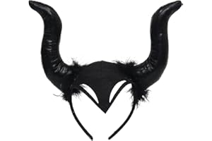 Paxrmuky Gothic Schwarz Teufelshörner Stirnband - Halloween Kostüm Zubehör für Frauen Cosplay & Party Dress Up Kostüm Zubehör