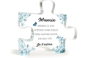 QWZIFY Cadeau Fete des Grand Mere Cadeau Mamie Cadeau Grand Mere Idee Cadeau Mamie Original Cadeau Mamie Anniversaire Fete des Mamies Plaque Acrylique Cadeau Fête des Mères Bonne Fete Mamie