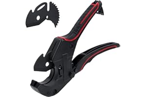 JEESBLSY Tagliatubi in PVC Plastica con Taglio a Cricchetto per Tagliare, 0-42mm Forbici PEX PP PE PVC PPR Tubi Idraulici per Elettricisti e Strumenti di Lavorazione del Legno, con 2 Lame