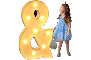 AAIRRA Decoración De Boda Marquesina, Letras Iluminadas del Alfabeto, con Letras Y Números Iluminados Letras De Marquesina Grandes Luces De Letras LED Letrero para Fiesta De Cumpleaños Boda,&,70CM