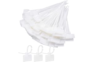 Fodlon Bridas Plastico Blancas con Etiqueta, 200Pcs Organizador de Cables Escritorio Etiqueta de Alambre Sujeta Cables Mesa Oficina Organizar Cables Ordenador y TV para Familia Interior y Exterior
