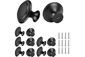 TAODUOD Möbelknöpfe 12 Stück, Schrankknöpfe mit Schrauben Knauf für Schrank Kommodenknöpfe Möbelknopf Schubladen Knöpfe, Schubladenknöpfe Set für Küche Kommode Schrank Möbel (Schwarz)