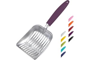 WePet Paletta per lettiera per Gatti, setaccio in Lega di Alluminio, Paletta in Metallo per Gattini, Pala Profonda, Manico Lungo, setaccio per Cacca, Sollevatore di Cacca per Gattini