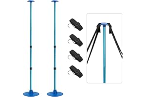 KOMCLUB 2 Palo Barra di sostegno per barche regolabile 4 sezioni per copertura barca, copertura telescopica per barca, alluminio + ABS