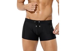 Casey Kevin Maillot de Bain Homme Boxer Short de Bain avec Cordon de Serrage Réglable et Poche Zippée, Pantalon Court Homme Piscine Séchage Rapide Caleçon de Bain Sports Plage Swimming
