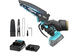 YARDCARE Mini Kettensäge, 6 Zoll Akku Astsäge Motorsäge mit Automatischer Öler, Akku und Ladegerät, Elektrische Handkettensäge Akku für Gartenscheren Holzschneiden