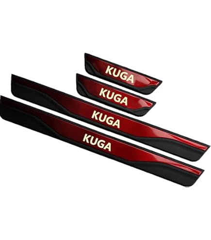 4 Strisce Protezione Davanzali Auto In Fibra Carbonio - Per Ford Kuga MK1 MK2 MK3 - Antigraffio, Autoadesive, Nero