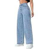 TAGAS Women's High Waisted Wide Leg Jeans – Baggy Denim Pants, Loose Fit Casual Straight Leg Pant for Girls & Womens