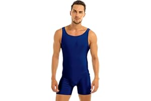 YOOJIA Mens One Piece Sleeveless Bodysuit Stretchy Gym Jumpsuit Sports Tank Unitard Wrestling Boxer Shorts