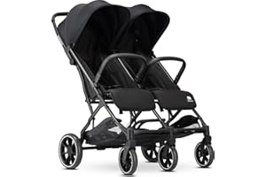 Deryan Rolo X2 - XL Pushchair, 2 in 1 Pram - Birth to 4 Years - Black, Compact, 22 kg Maximum Load