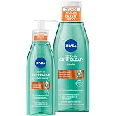 NIVEA Derma Skin Clear Anti Acne Facial Cleansing Gel 150ml and Tonic 200ml, Cloth Bag Gift