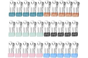 ASTARFAVOR 30 Piezas Pinzas para Ropa de Acero Inoxidable, Clips de Metal, Clip Multifuncional, Clips de Metal para Toalla, Ropa, Cámping, Archivos de Papel