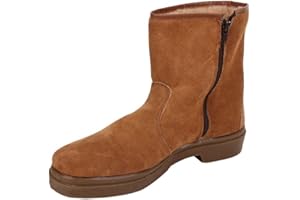 COFAN Bota de Serraje | Cremallera | Modelo Carona | Talla 42 | Color Marrón | Suela de Caucho