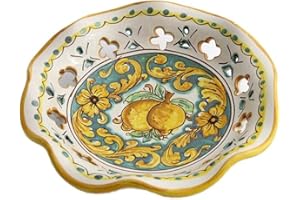 ILAB Ciotola grande in ceramica decorata a mano da ceramisti siciliani di Santo Stefano di Camastra limoni art 22