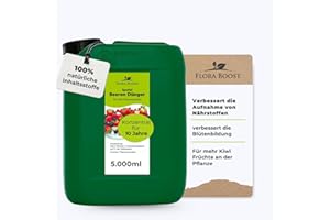 Konfitee Beeren Dünger Flora Boost 5000ml I Für bis zu 1000L Gießwasser I Obst Dünger für alle Beeren Sorten geeignet I Flüssiger Blatt- & Wurzeldünger I 100% natürlicher Pflanzendünger