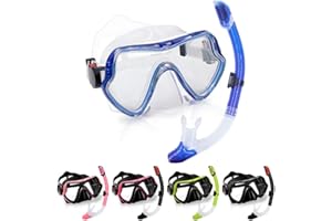 ZHYEQINGRUI Snorkel Mask Dry Snorkel Set Anti-Fog Anti-Leak Diving Mask with Swimmming Goggles Snorkeling Packages for Adult, Kids