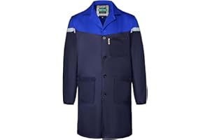 Yukirtiq Camice da Laboratorio Uomo Camice Uniformi da Lavoro Meccanico Abbigliamento da Lavoro Maniche Lunghe Blu da Lavoro con Bottoni