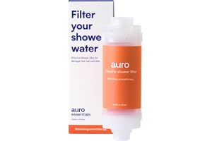 Auro Essentials Chlorine Shower Filter (1 Count) – Korea-Made, Universal Fit, Aromatherapy Scent, Soft Skin & Strong Hair, Trusted by Customers Across UAE (Fresh - Grapefruit And Peach Fragrance)