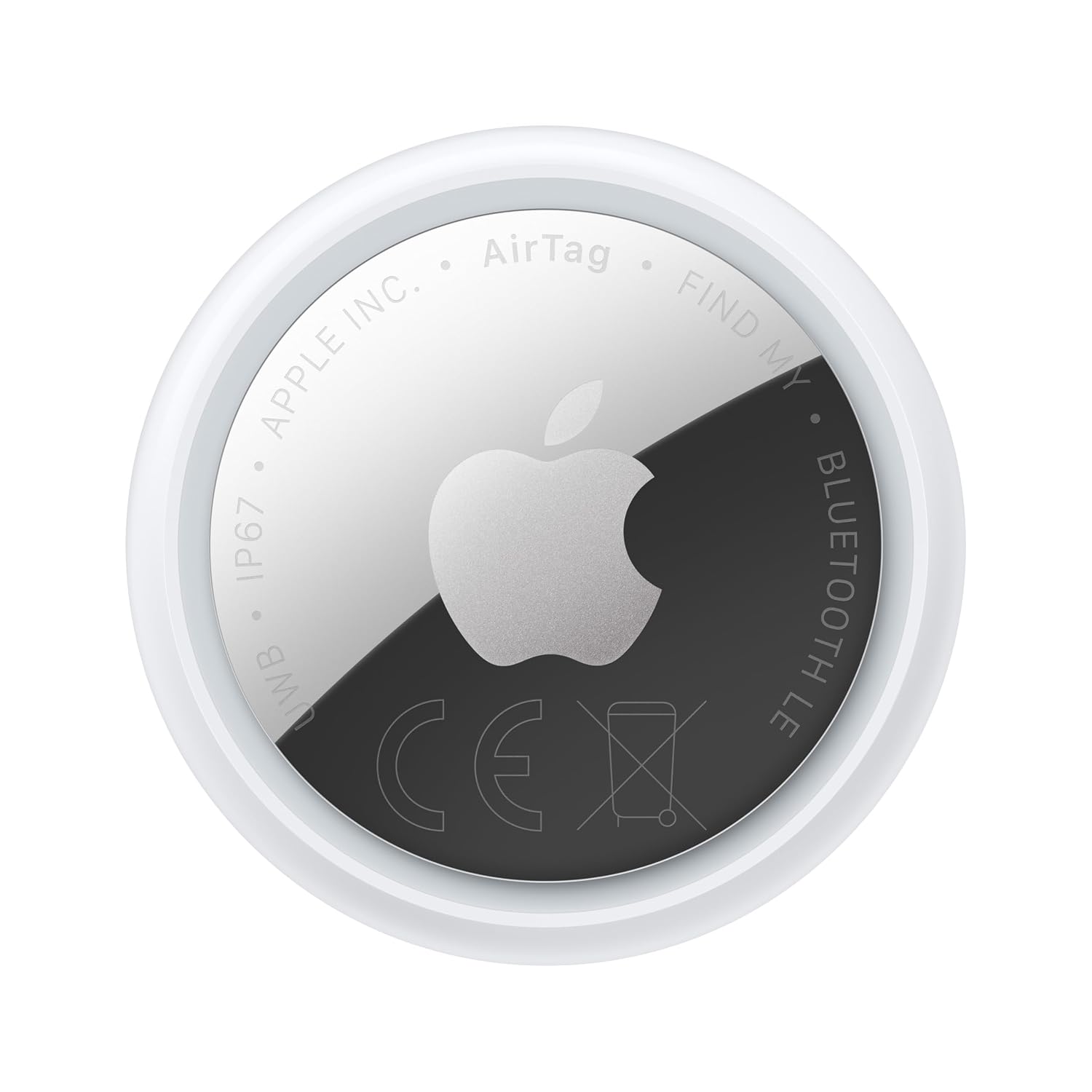 Apple AirTag (seconda generazione): utile per localizzare portachiavi, portafogli e molto altro; funziona emettendo un suono; si configura con un semplice tap da iPhone o iPad