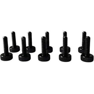 Viti A Pollice 1/4-20 X 1/2 Pollice – Acciaio Inox Con Manopola Zigrinata Nera – Confezione 4 Pezzi USA - Foto 2