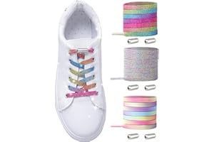 MLLTECH Lacets Élastiques pour Adulte Enfant - Élastiques Lacets Sans Nœuds - No Tie Lacets en Silicone/ Lacets Sans Laçage - Élastiques Lacets avec Fermeture en Métal Lacets pour Toutes les Chaussures