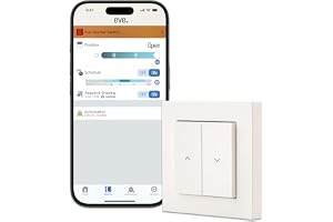 Eve Shutter Switch (Matter) – Smart rullgardinskontroll | för Alexa/Apple/SmartThings/Home Assistant/Google; tillverkad i Tyskland; automationer; trådbord-router och nollledare krävs