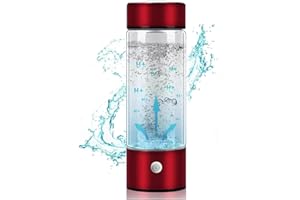 bestyks 420 ml bouteille d'eau à hydrogène, machine portable de ioniseur d'eau à hydrogène, verre à eau riche en hydrogène - tasse de santé pour voyages domestiques (Rouge grenade)