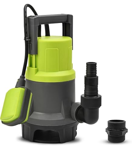 Submersible Water Pump 250w + 5m Hose Fast 5000 Ltr/hr Flow Silverline Diy