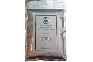 Gypsum Powder Food Grade - 500g - (Calcium Sulphate) for Homebrewing - Mushroom Growth - Hugsters (500))