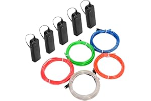‎LITAKE Litake EL Draht, 5x3m Neonlicht batteriebetriebene Elektrolumineszenz Draht leuchtende Strobe dekorative Licht für Xmas Party Pub