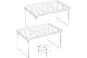 Tuwyii 2 Piezas Estantes de Cocina, Stantes Apilable de Cocina, Estante para Especias, Estantes de Cocina Estante de Almacenamiento, Estanterias Almacenaje Cocina Armario para Cocina Baño