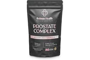 BOLMAN HEALTH Prostate Complex Supplement | Pumpkin Seed, Stinging Nettle & Zinc | 60 Vegan Capsules | Supports Prostate Health & Hormonal Balance | Made in UK | Non-GMO, Gluten-Free