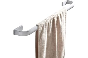 Flybath Towel Rail Bar Single Layer Brass Holder Wall Mounted 57 cm / 22.44 inches, White Finish