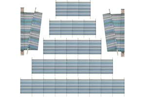 Wadan 8 Pole Green Windbreak | Extra Tall 5ft x 15ft | Colorful Wind Break for Camping, Caravan, Festival and Beach | Windbreaker Sun Shelter Garden Screen