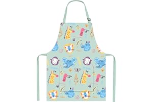 FUKPO Grembiule Cucina Bambino Bambina Ragazzo, Grembiule Pittura Cuoco Bambini Grembiuli Personalizzato Asilo Divertenti Poliestere Cotone(dai 2 ai 6 anni)