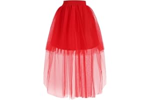 PENGNIAO Jupe Longue Tulle Femme Jupe Tutu Bouffante Adulte Jupon Long Mariage Jupes Tulles Deguisement Tutu de Danse Asymétrique Princesse Tutu Ballet Classique Mariage Magnifique Vintage